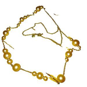 J Crew Goldtone And Faux Pearl Chain Necklace